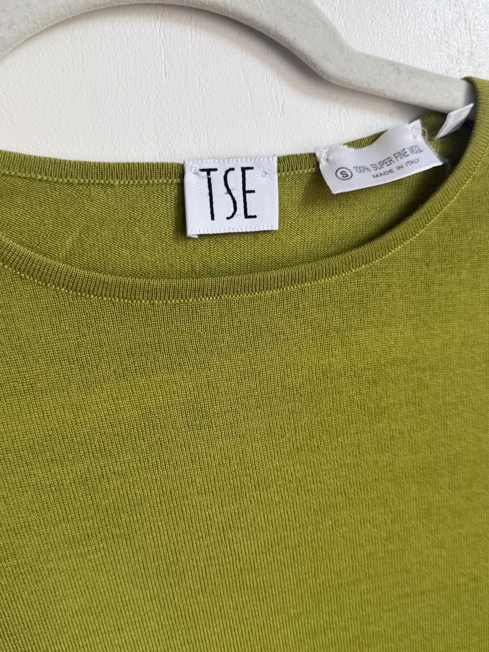 Vintage TSE olive green 100% Superfine Wool made in Itali - Picture 4 of 11